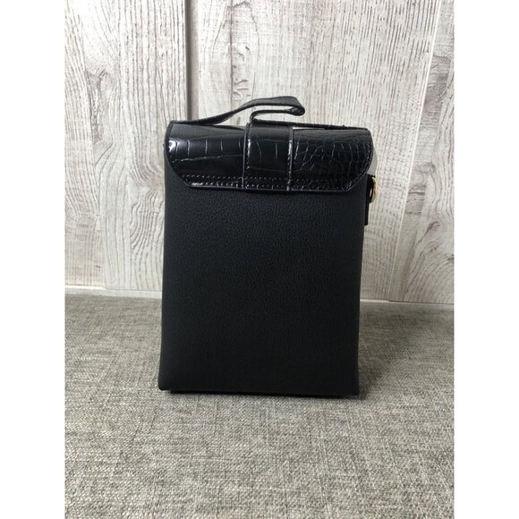 Womens Pierre Loues Black Phone Crossover Handbag w/ Handle & Detachable Strap - Picture 4 of 6